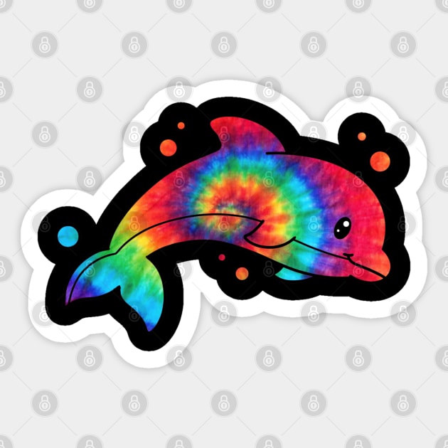 Tie Dye Dolphin Sticker by TheMaskedTooner